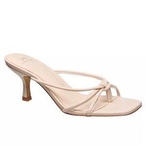 Halston Leather Nude Kitten Heel